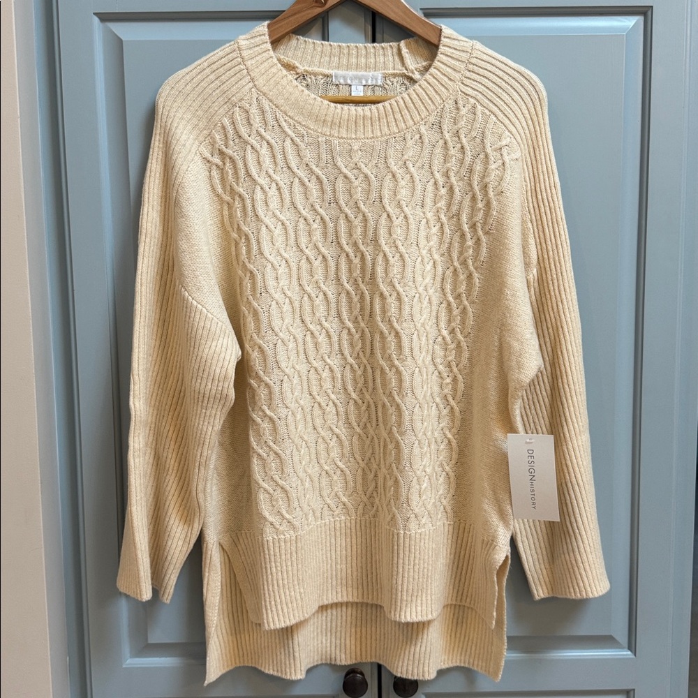 Design History Women’s Knit Sweater | Beige | L